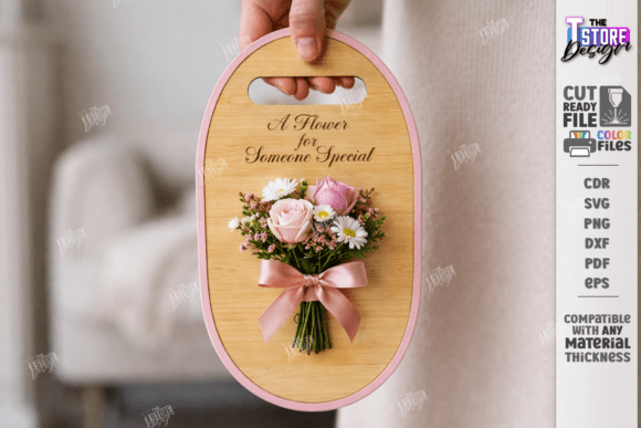 Download Valentine Flower Holder Card Laser Cut - Valentine Collection