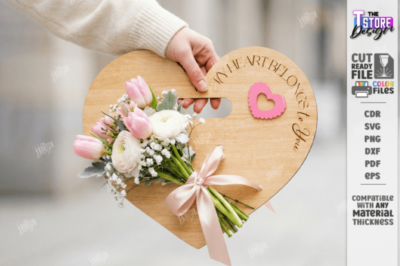 Download Valentine Flower Holder Card Laser Cut - Valentine Collection