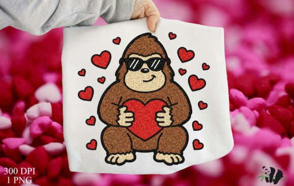 Download Faux Yarn Bigfoot Valentine’s Day PNG - Valentine Collection