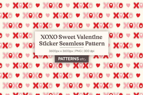 Download XOXO Sweet Valentine Sticker Pattern - Valentine Collection
