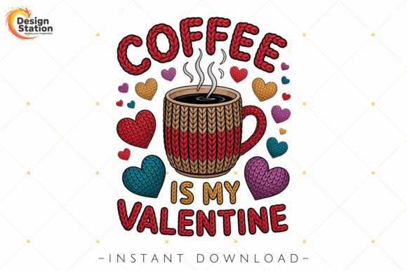 Download Coffee is My Valentine Crochet PNG - Valentine Collection