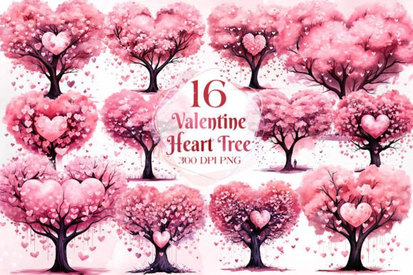 Download Light Pink Valentine Heart Tree Clipart - Valentine Collection