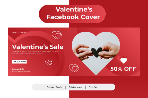 Download Valentine's Facebook Cover Sale Banner - Valentine Collection