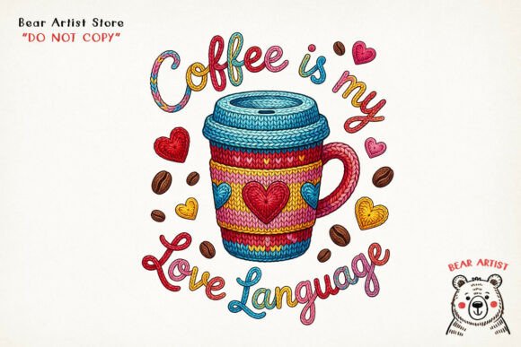 Download Coffee is My Love Language Crochet, Valentine Crochet PNG - Valentine Collection