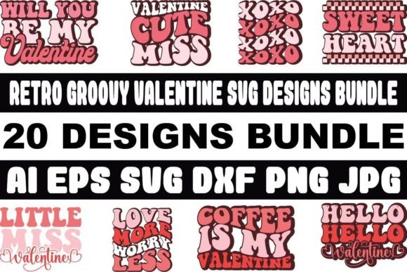 Download Retro Groovy Valentine SVG Designs Bundle - Valentine Collection