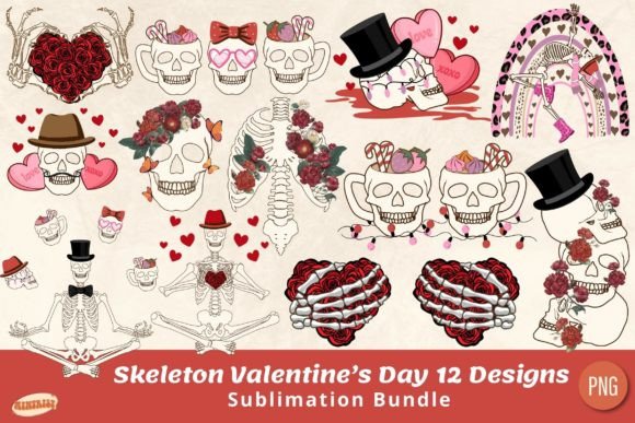 Download Goth Skeleton Valentine PNG Bundle - Valentine Collection