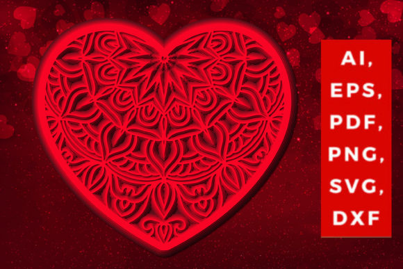 Download Layered 3D Valentine Hearts Design SVG, - Valentine Collection