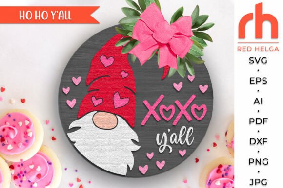 Download XoXo Y’all SVG, Valentine Door Sign DXF - Valentine Collection