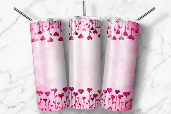Download Pink Valentine Heart Glitter Tumbler Png - Valentine Collection