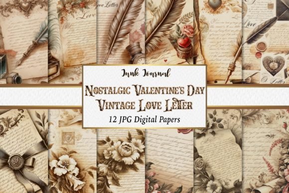 Download Valentine's Vintage Letter Backgrounds - Valentine Collection