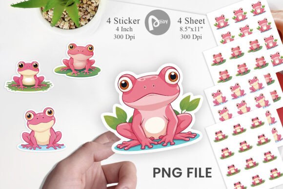 Download Pink Frog Valentine Sticker - Valentine Collection
