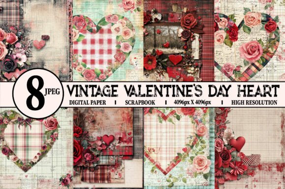 Download Vintage Valentine's Day Heart Papers 2 - Valentine Collection