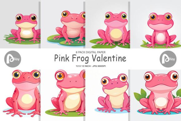 Download Digital Paper Pink Frog Valentine - Valentine Collection