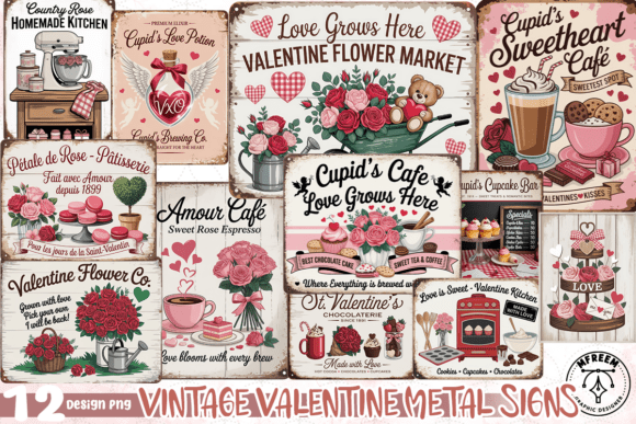 Download Vintage Valentine Metal Signs PNG - Valentine Collection