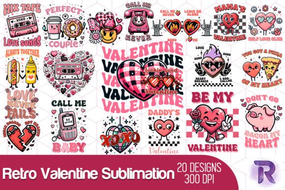 Download Retro Valentine Sublimation Bundle - Valentine Collection