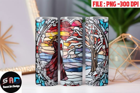 Download Stained Glass Winter Valentines Romantic - Valentine Collection