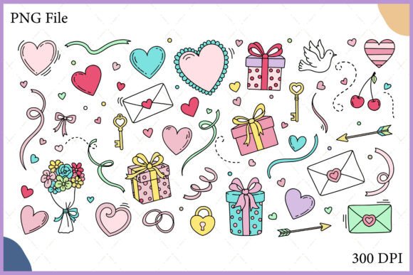 Download Cute Pastel Valentine Clipart Bundle - Valentine Collection