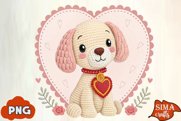 Download Yarn Crochet Dog Valentine Sublimation - Valentine Collection