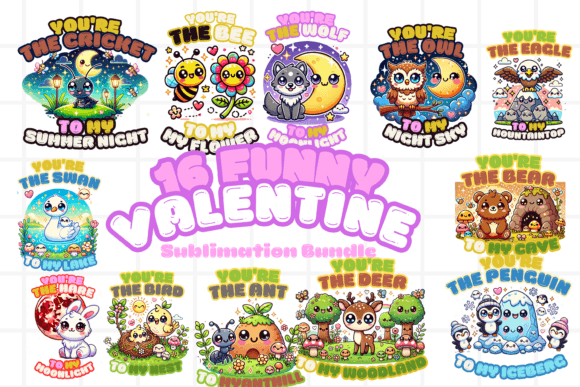Download Animal Pun Funny Valentine PNG Bundle - Valentine Collection