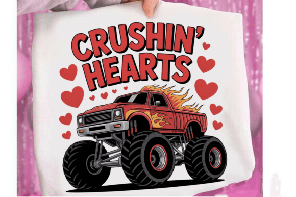 Download Crushin Hearts Valentine Truck PNG Desig - Valentine Collection
