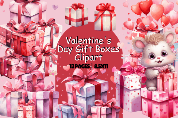 Download Valentine's Day Gift Boxes Clipart - Valentine Collection