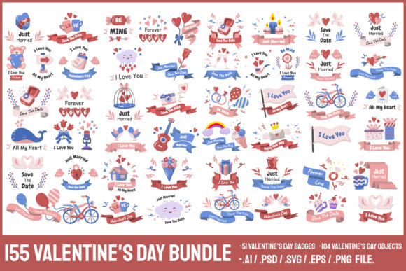 Download 155 VALENTINE'S DAY BUNDLE COLOR STYLE - Valentine Collection