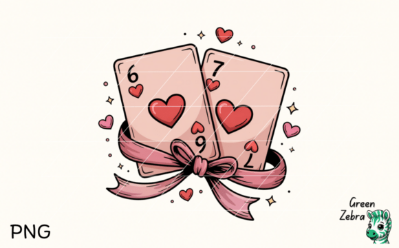 Download Retro Playing Cards Valentine 6 7 PNG - 6 7 png Collection