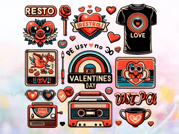 Download Retro Valentine’s Day Bundle - Valentine Collection
