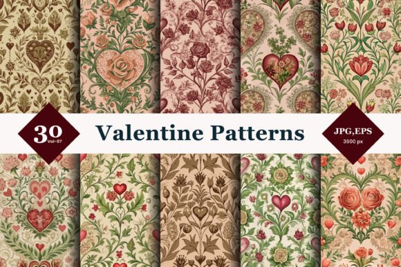 Download Valentine Seamless Patterns 07 - Valentine Collection