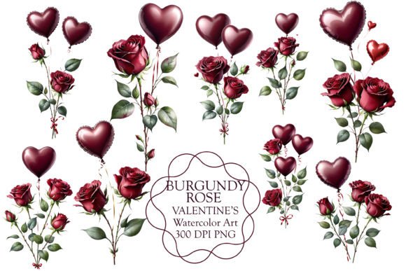 Download Burgundy Rose Valentine Love Art - Valentine Collection