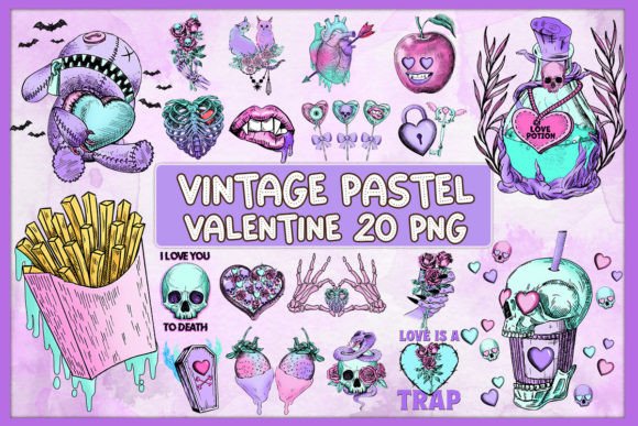 Download Pastel Goth Valentines Bundle PNG - Valentine Collection