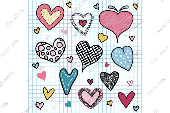 Download Valentine's Day Hearts Love Doodles - Valentine Collection