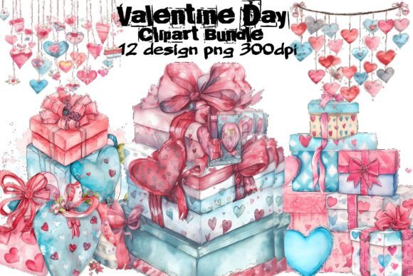 Download Valentine’s Day Gift Box Clipart Bundle - Valentine Collection
