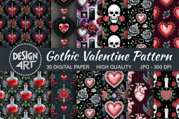Download Gothic Valentine Pattern - Valentine Collection