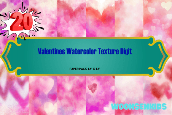 Download 20 Valentines Watercolor Texture Digit Png Kdp Digital Paper - Valentine Collection