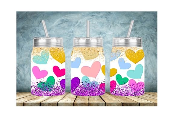 Download Valentine's Hearts Glitter Design 17 Oz - Valentine Collection