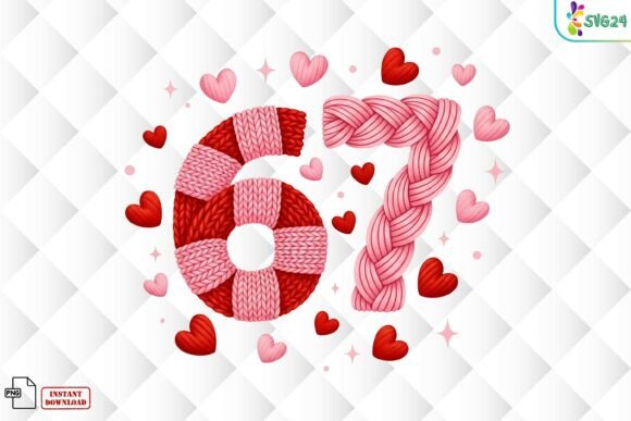 Download 67 Knitted Valentine Number PNG - Valentine Collection