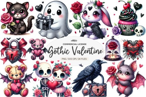 Download Cute Gothic Valentine Sublimation - Valentine Collection