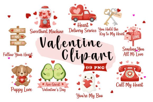 Download Cute Valentine Clipart – Love Objects - Valentine Collection