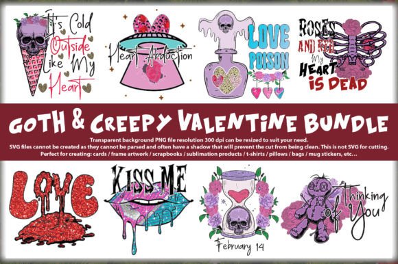 Download Goth &amp; Creepy Valentine Png Bundle - Valentine Collection
