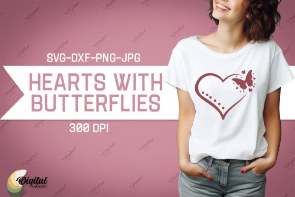 Download Valentine Hearts with Butterflies SVG - Valentine Collection