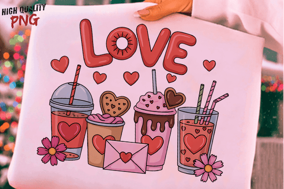 Download Valentines Day Love Coffee Cups XOXO PNG - Valentine Collection