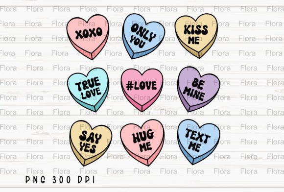 Download Valentines Conversation Hearts Retro PNG - Valentine Collection