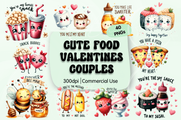 Download Food Valentines Clipart PNG Bundle - Valentine Collection