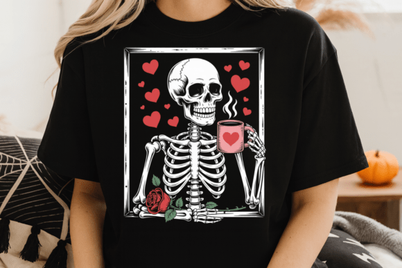 Download Cute Skeleton Coffee Valentine PNG - Valentine Collection