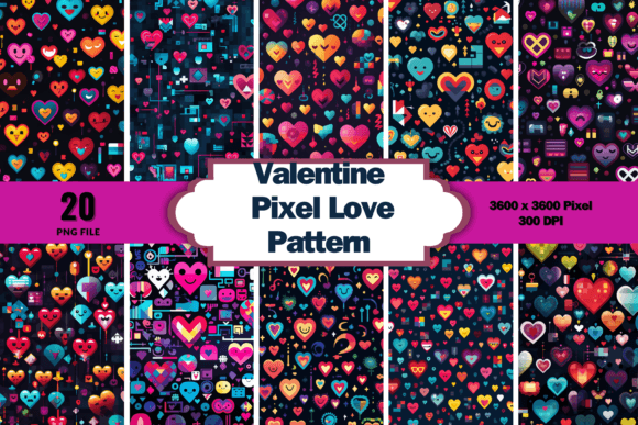 Download Valentine Pixel Love Pattern Background - Valentine Collection