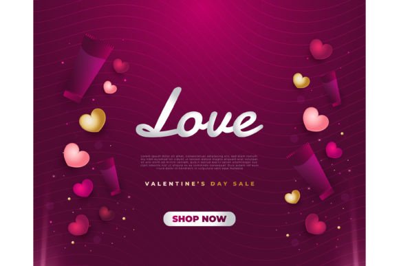 Download Valentine's Sale Banner with Love Word - Valentine Collection