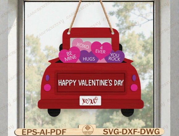 Download Valentine Truck Door Hanger Laser Cut - Valentine Collection