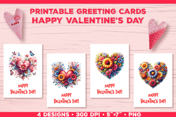 Download Floral Heart Valentine’s Day Card - Valentine Collection