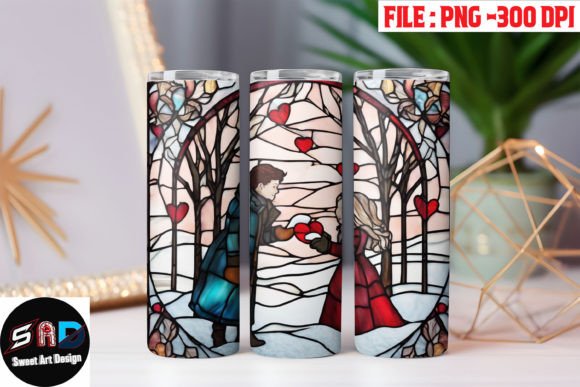 Download Stained Glass Winter Valentines Romantic - Valentine Collection